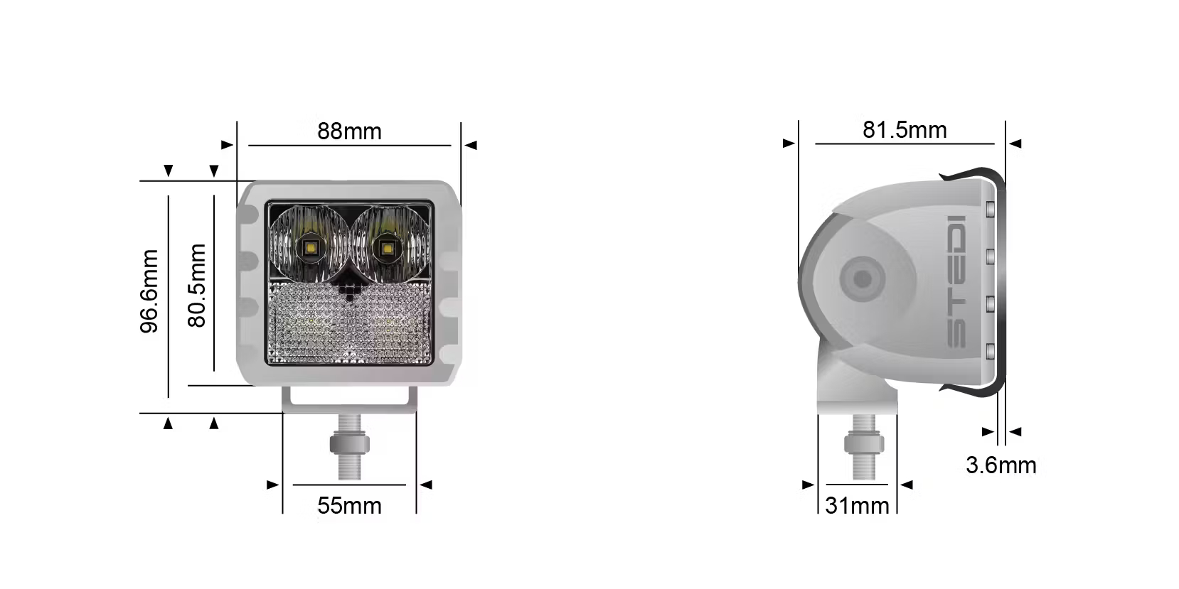 STEDI Marine White C-4 LED Light | Dual Lens